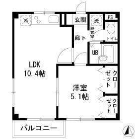 エステートピア深沢 301 間取り図