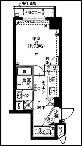Le-lion神楽坂 102 間取り図
