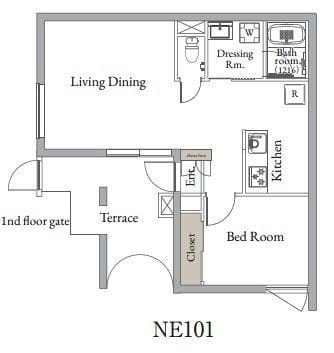 ベルメゾン中村橋ノース NE 0101 間取り図