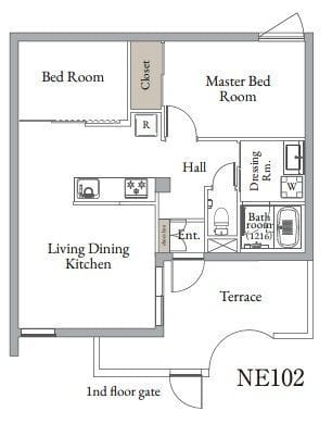 ベルメゾン中村橋ノース NE 0102 間取り図