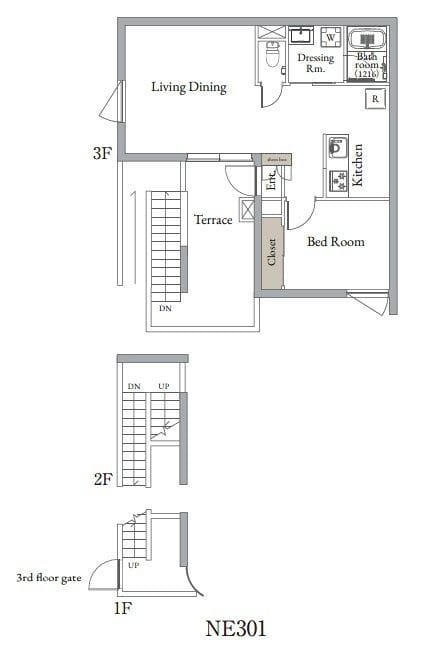 ベルメゾン中村橋ノース NE 0301 間取り図