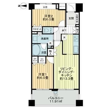 ライオンズ東京根岸レジデンス 0403 間取り図