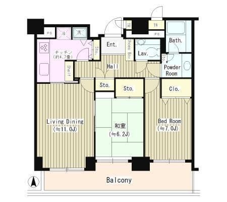 西新宿パークサイドタワー 803 間取り図