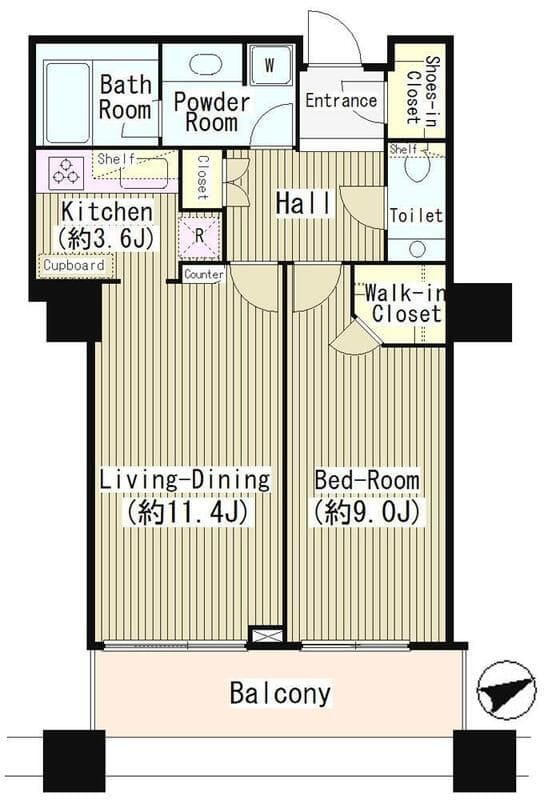 白金タワー 1405 間取り図