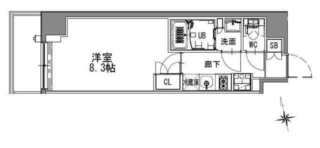 S-RESIDENCE浅草 303 間取り図