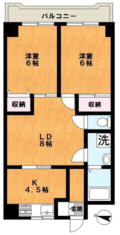 産盟ハイツ 202 間取り図