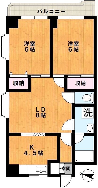 産盟ハイツ 401 間取り図