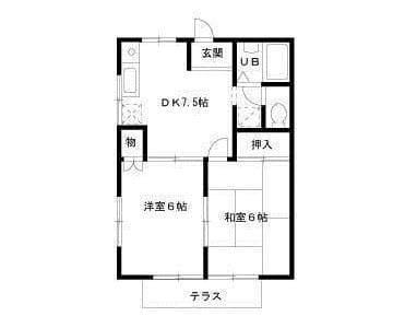 サマックス・ヴィレッヂD 203 間取り図