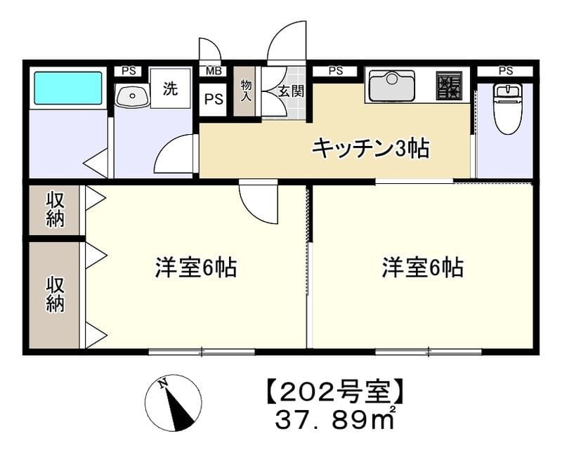 シェーヌ田園調布 202 間取り図