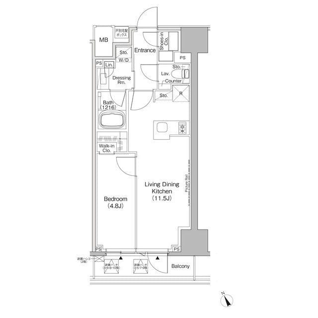 ザ・パークハビオ日本橋茅場町 408 間取り図