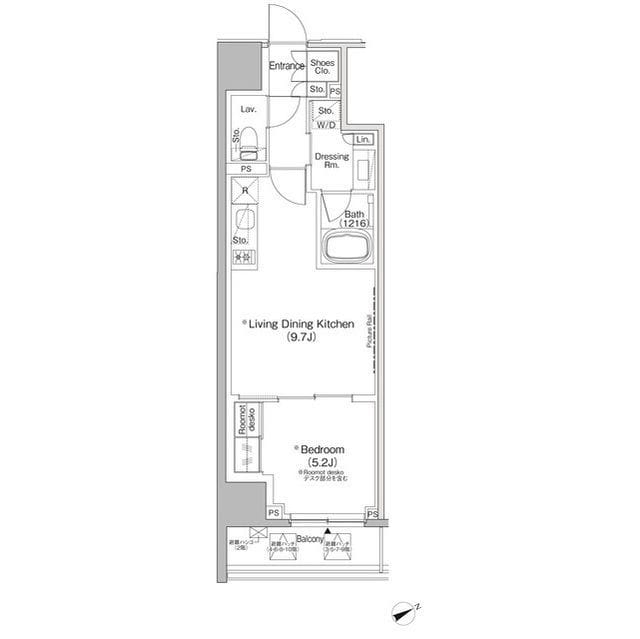 ザ・パークハビオ日本橋茅場町 704 間取り図