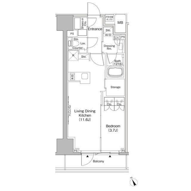 ザ・パークハビオ日本橋茅場町 707 間取り図