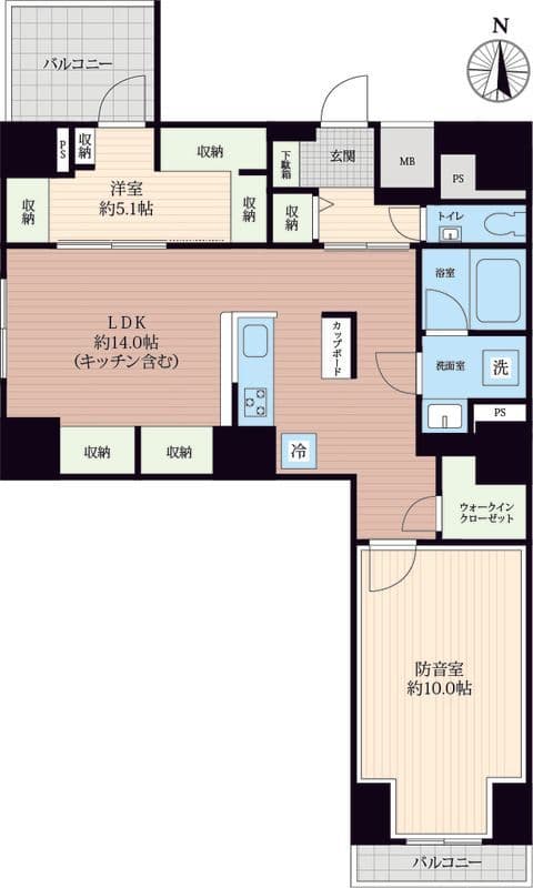 「防音マンション」Konomi 三十三番館 601 間取り図