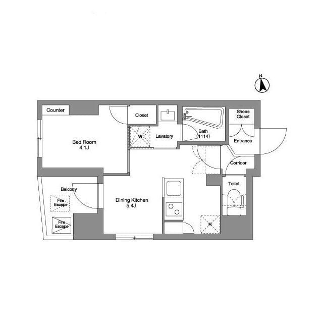 アジールコート浜松町 0203 間取り図