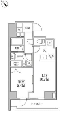 レジディア文京本郷Ⅲ 1001 間取り図