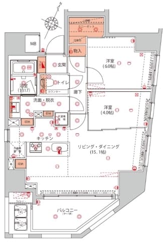 ハーモニーレジデンス千代田岩本町 902 間取り図
