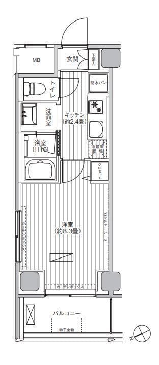 ヒューリック浅草橋江戸通 1101 間取り図