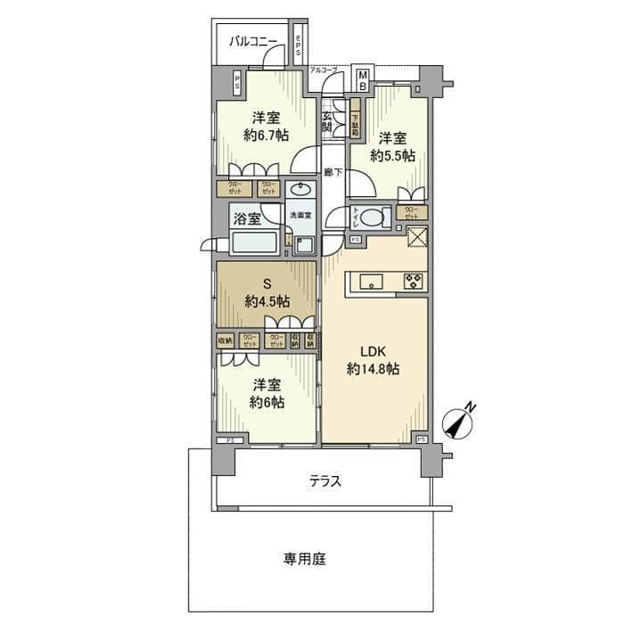 カーサ・ダルテ 101 間取り図