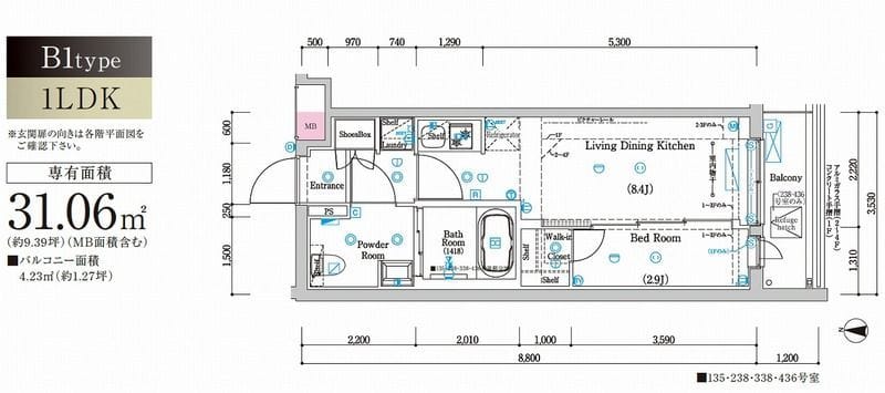 ラフィスタ鷺ノ宮 135 間取り図