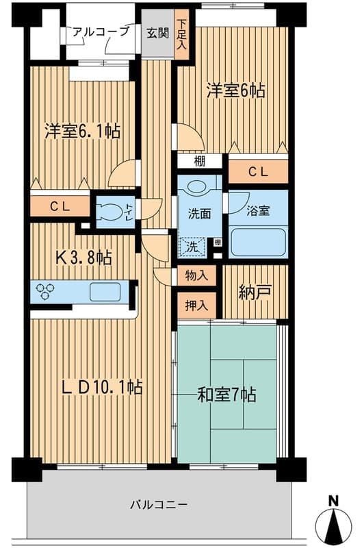 アソシエール野方 0304 間取り図