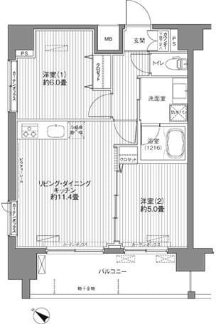 センテニアル王子神谷アネックス 1201 間取り図