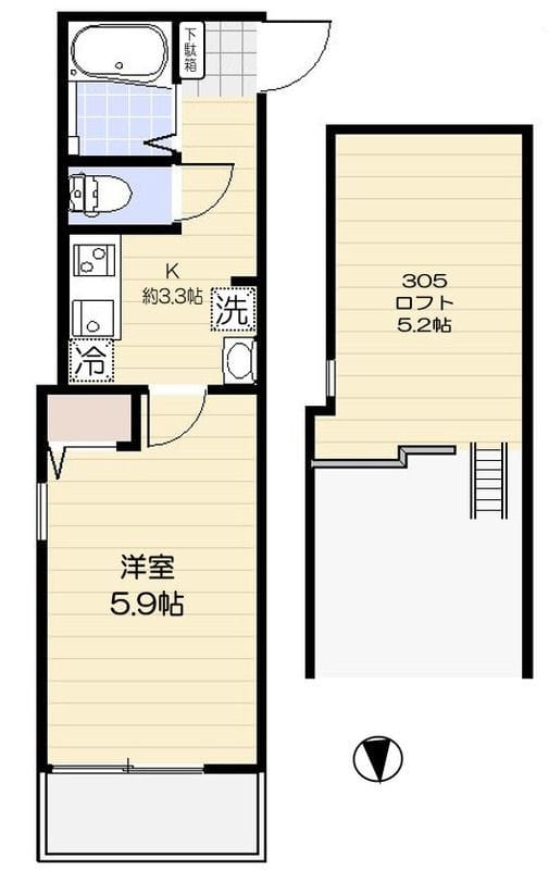ルミエール赤羽 305 間取り図