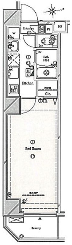 TRADIS日暮里E 201 間取り図