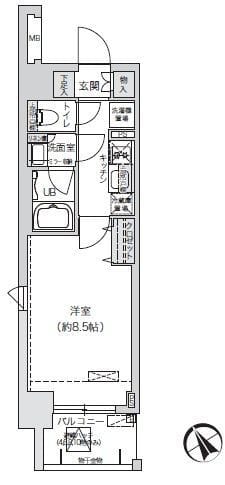 ブランシエスタ駒込 0701 間取り図
