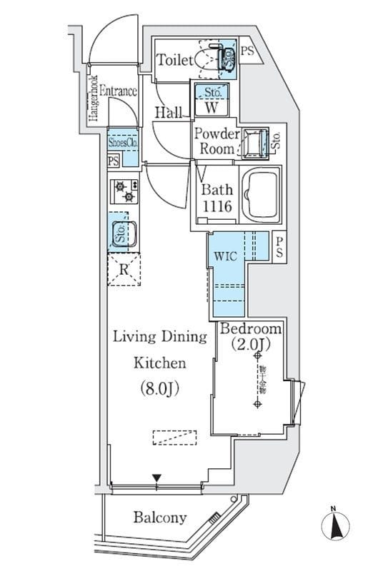プライムブリス新御徒町 602 間取り図