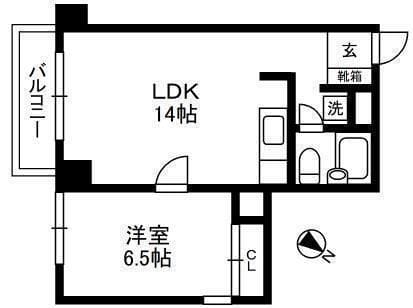 パシフィックパレス赤坂 214 間取り図