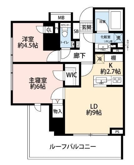 ディアナコート御苑内藤町 2F 間取り図