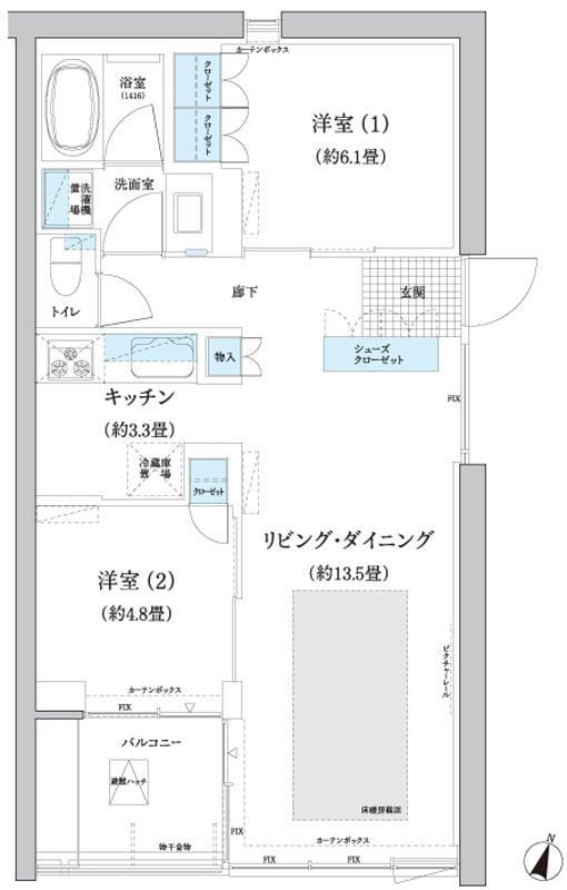 ガーデニエール砧 WEST 153 間取り図