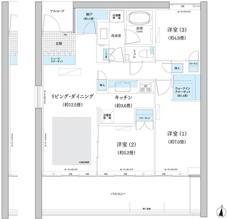 ガーデニエール砧 WEST 501 間取り図