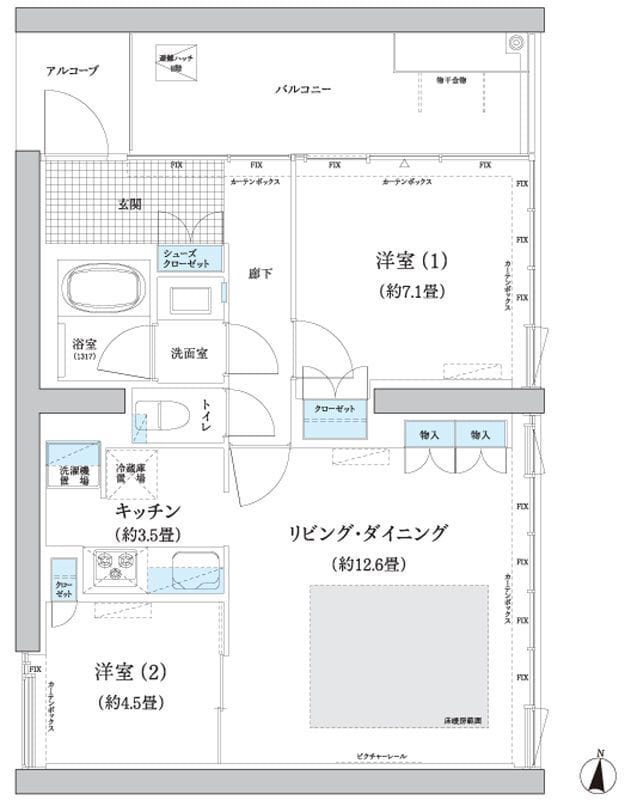 ガーデニエール砧 WEST 723 間取り図