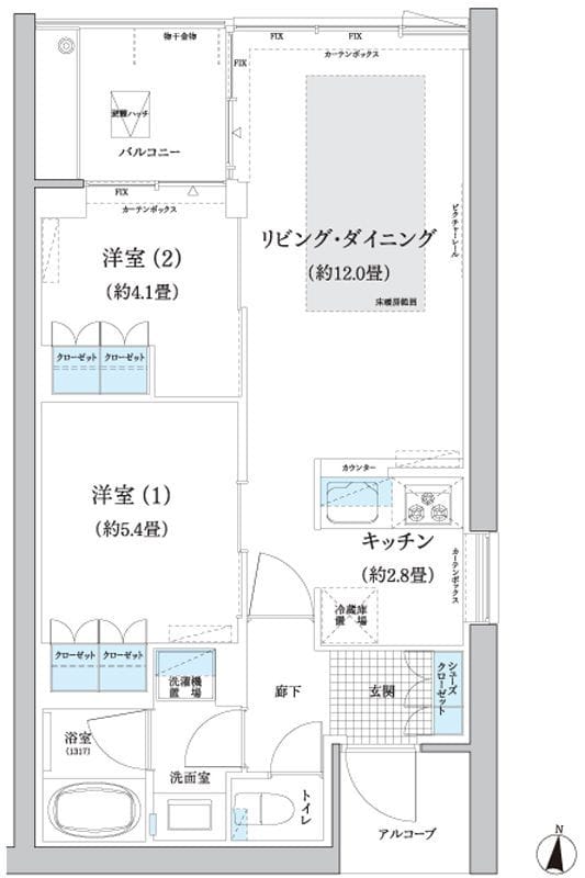 ガーデニエール砧 WEST 917 間取り図