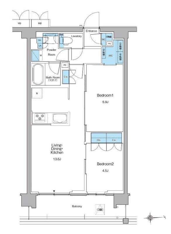 ルフォンプログレ高田馬場ノース 0203 間取り図