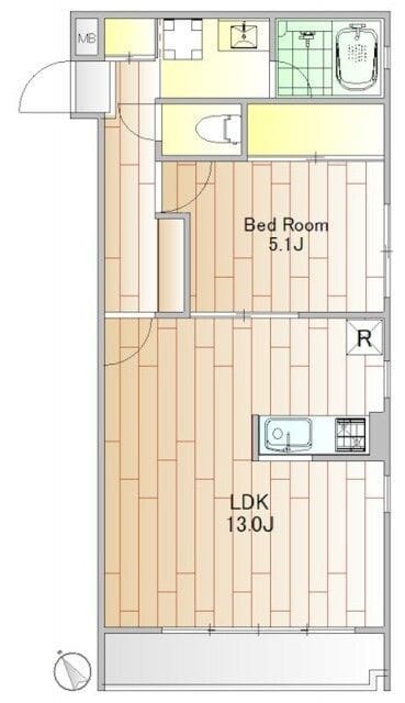 House K 1-C 間取り図