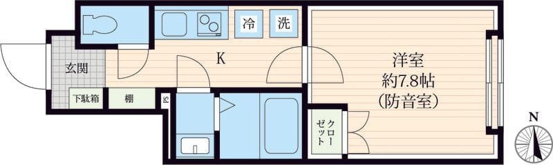 [防音マンション」VORT上北沢レジデンス 202 間取り図