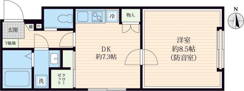 [防音マンション」VORT上北沢レジデンス 303 間取り図