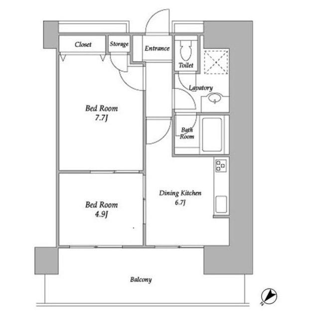 プラザタワー勝どき 2713 間取り図