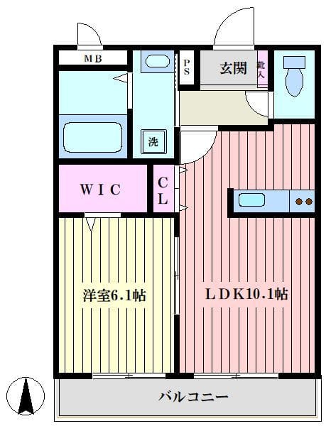 グリシーヌ石神井公園 103 間取り図