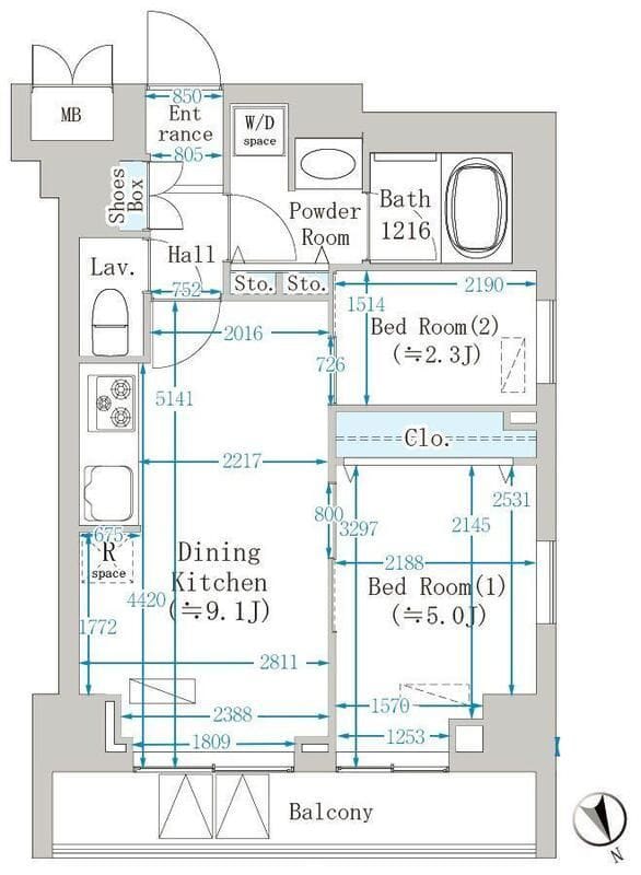 クレインメゾン新川通 404 間取り図