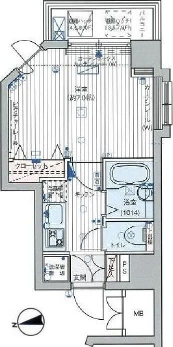 ソアブール千駄木駅前 304 間取り図