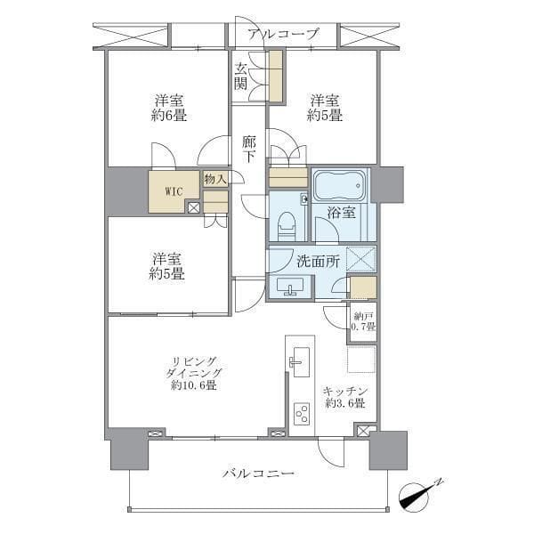 プラウドシティ蒲田 1011 間取り図