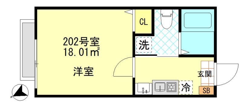 ボンボニエール一之江 202 間取り図
