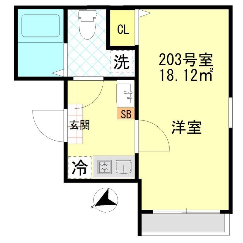 ボンボニエール一之江 203 間取り図