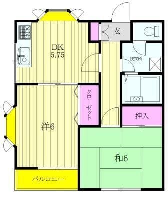 コートマグノーリアB棟 202 間取り図