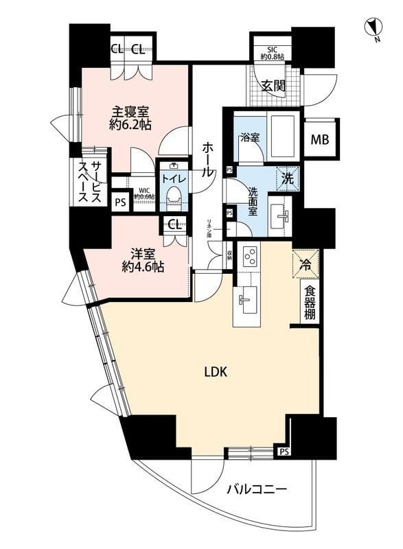 パークタワー東中野グランドエア 1208 間取り図