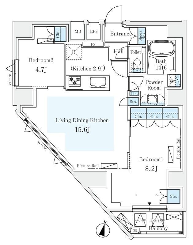 モノリス広尾 301 間取り図