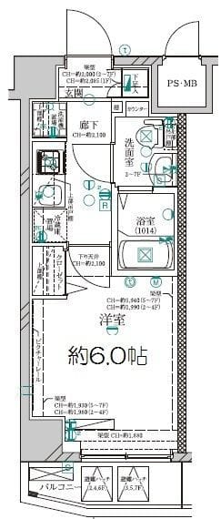 ディアレイシャス横浜サウスパレス 701 間取り図